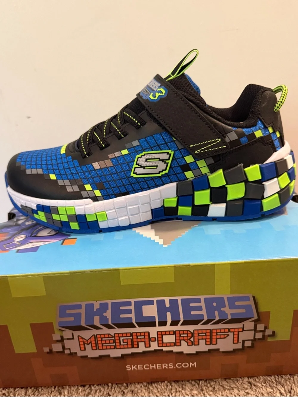 Skechers Kids' Blue & Lime Mega-Craft Light-Up Sneaker